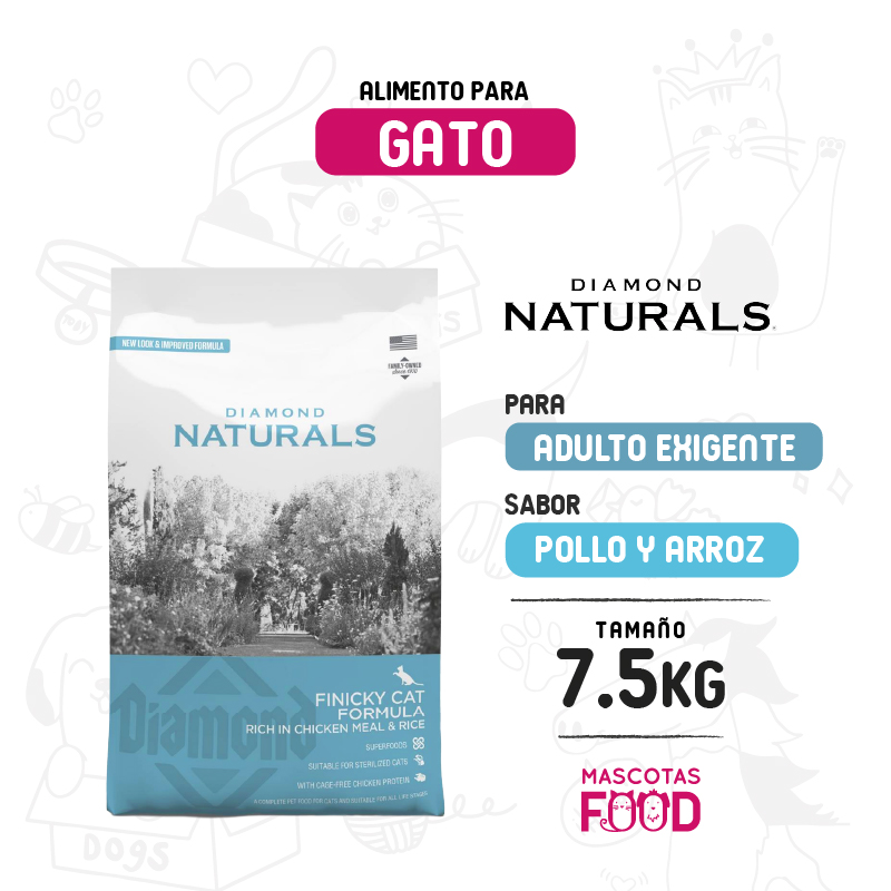 Diamond Naturals para Gatos exigentes Finicky 7.5 KG