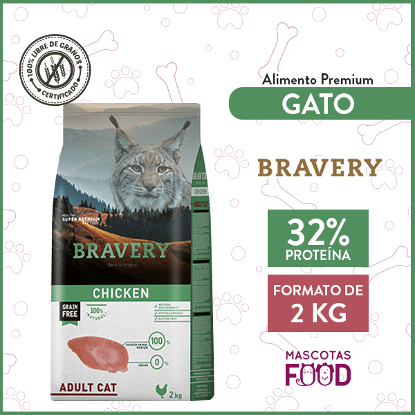Bravery para Gato sabor Pollo 2 KG