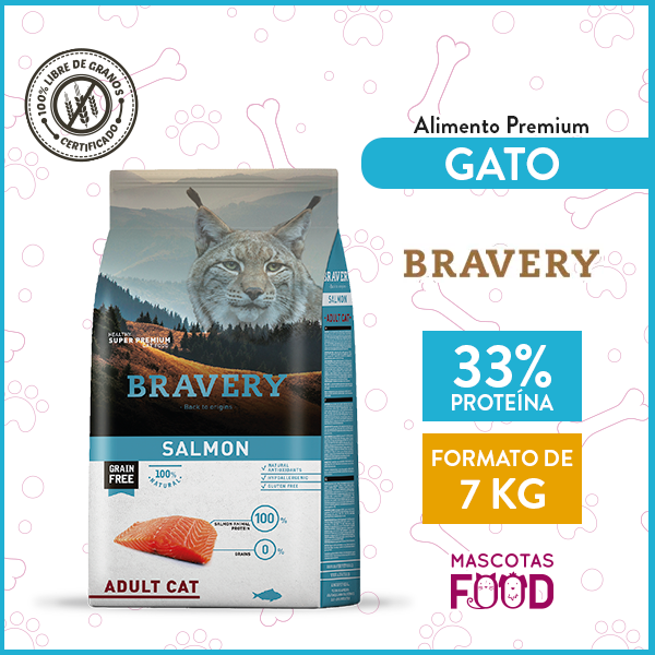 Bravery para Gato sabor Salmón 7 KG