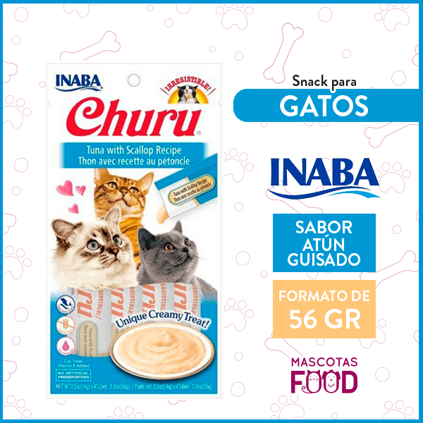 Churu para Gatos sabor Atún con Ostion 4 Tubitos