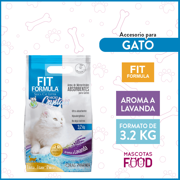 Arena Sanitaria para Gato Micro Cristales Absorbentes FIT Formula 3.2 KG