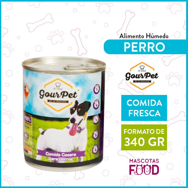 Alimento húmedo 100% natural para perro GOURPET 340gr
