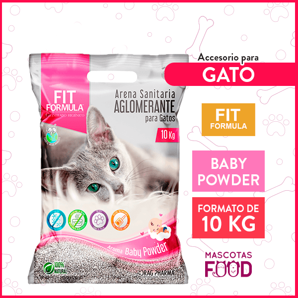 Arena Sanitaria para Gato aglomerante Baby Powder FIT formula 10kg