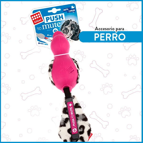 Juguete para perro Pato Push to mute Fucsia GiGwi