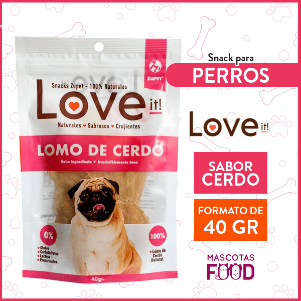 Snack para Perro Love It! 100% Lomo de Cerdo 40 GR.