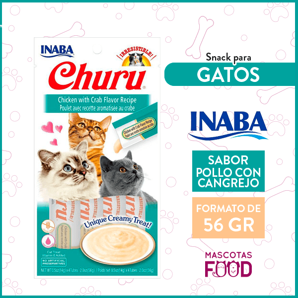 Churu para Gatos sabor Pollo con Cangrejo 4 Tubitos
