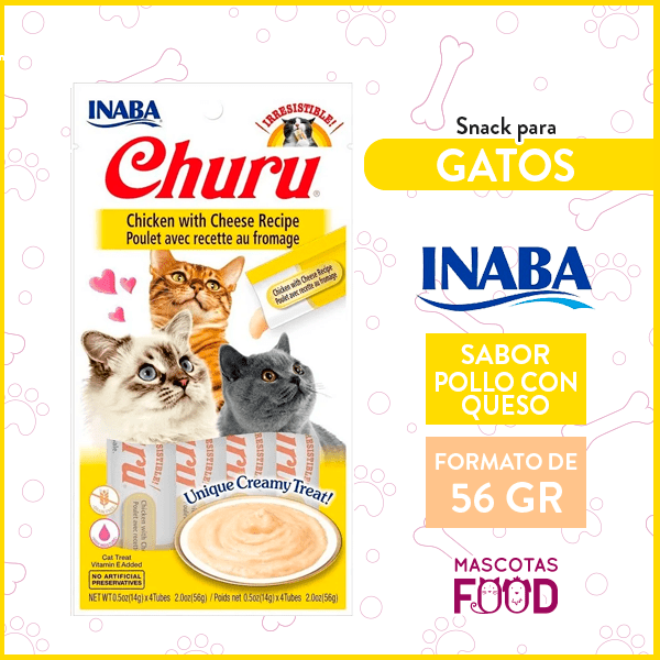 Churu para Gatos sabor Pollo con Queso 4 Tubitos
