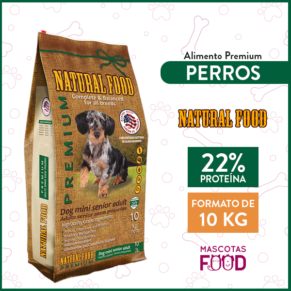 Alimento  para Perros Senior de raza pequeña Natural Food 10 KG