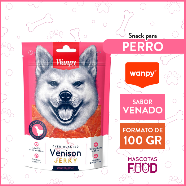Snack para perros Wanpy Venison Jerky 100GR.