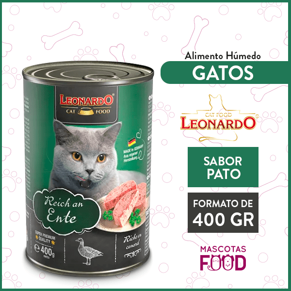 Alimento húmedo para Gato Leonardo sabor Pato 400 grs