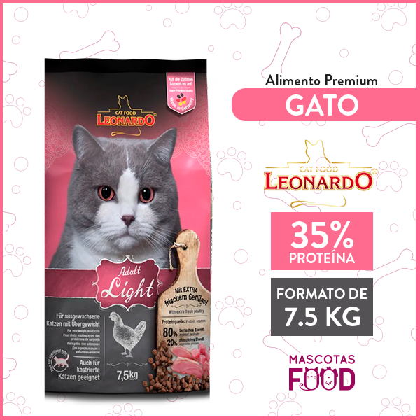 Alimento para Gato Adulto Light Leonardo 7.5 KG