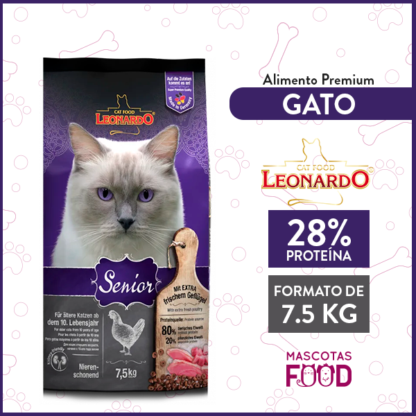Alimento para Gato Senior Leonardo 7.5 KG