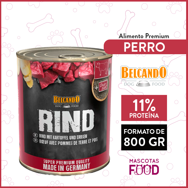 Alimento húmedo para Perro Belcando sabor Ternera y Guisantes 800 GRS.