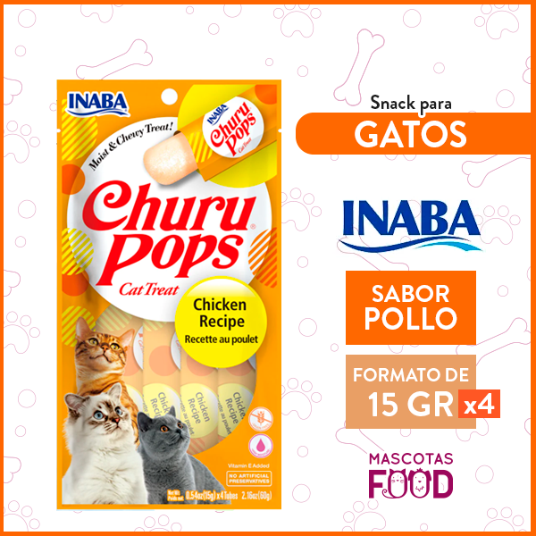 Churu Pops para Gatos sabor Pollo 4 Tubitos