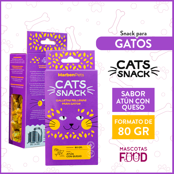 Cats Snack para Gatos Marben Pets Rellenos de Atún con Queso 80 GR.