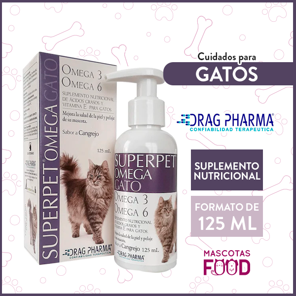 Suplemento Nutricional Superpet Omega para Gatos Drag Pharma 125 ML