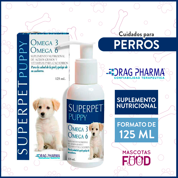 Suplemento Nutricional Superpet Omega para Perros Cachorro Drag Pharma 125 ML