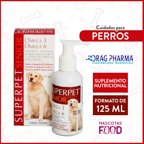 Suplemento Nutricional Superpet Omega para Perros Senior Drag Pharma 125 ML