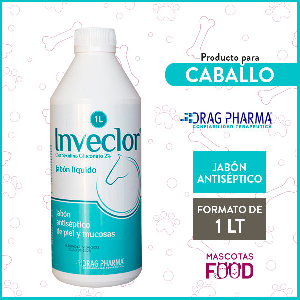 Inveclor Jabón líquido Antiséptico para caballos Drag Pharma 1 LT