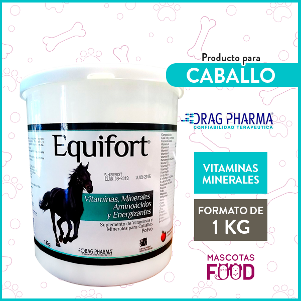 Suplemento nutricional multivitamínicos y mineral para Caballos Drag Pharma 1 KG