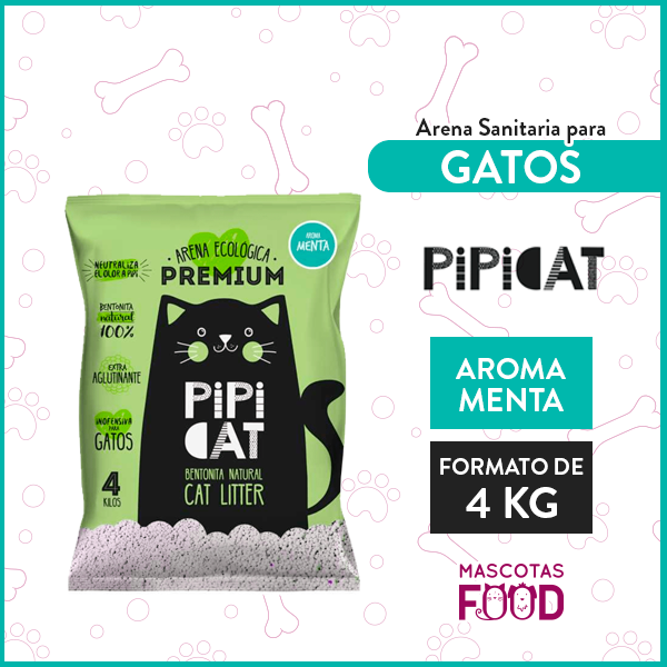 Arena Sanitaria Ecológica para Gatos PIPICAT Aroma Menta 4 KG