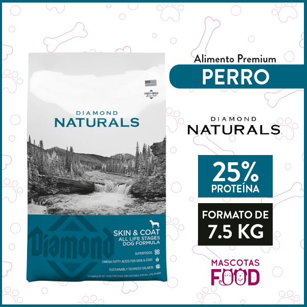 Alimento Perros Diamond Naturals Cuidados de piel y pelaje 7.5 KG