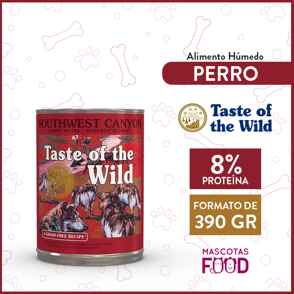 Alimento húmedo para Perro Adulto Taste of the Wild Sabor Jabali 390grs.