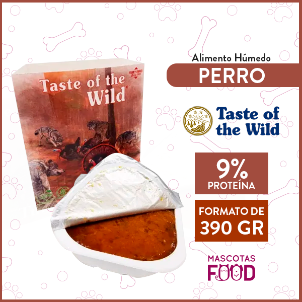 Tray para Perro Adulto Taste of the Wild Sabor Pavo 390grs.