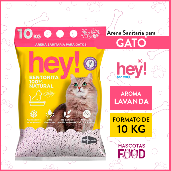 Arena Sanitaria Ecológica para Gatos Hey! Aroma Lavanda 10 KG