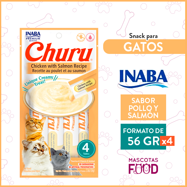 Churu para Gatos sabor Pollo con Salmon 4 Tubitos