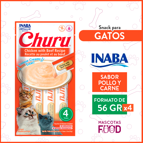 Churu para Gatos sabor Pollo y Carne 4 Tubitos