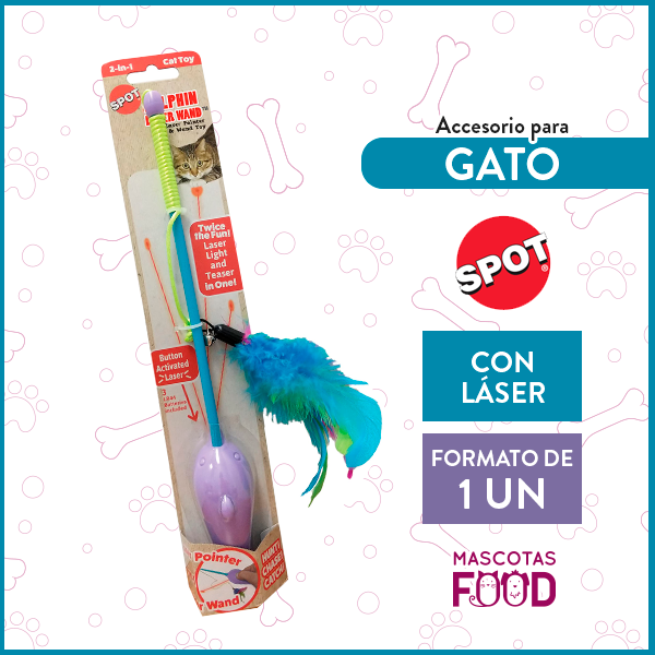 Juguete interactivo con láser y plumas para Gatos Spot 1 UN
