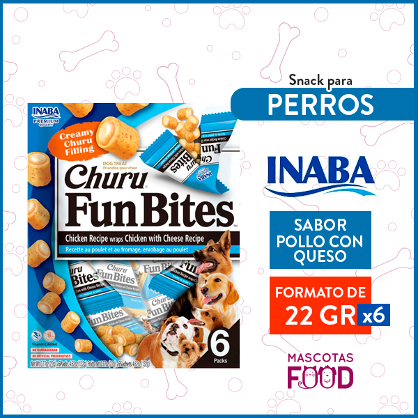 Churu Fun Bites para Perros sabor Pollo con Queso 6 Unidades