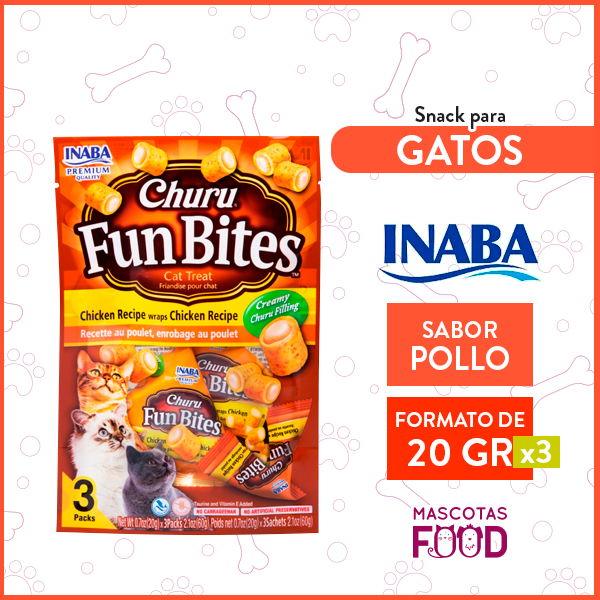Churu Fun Bites para Gatos sabor Pollo 3 Unidades