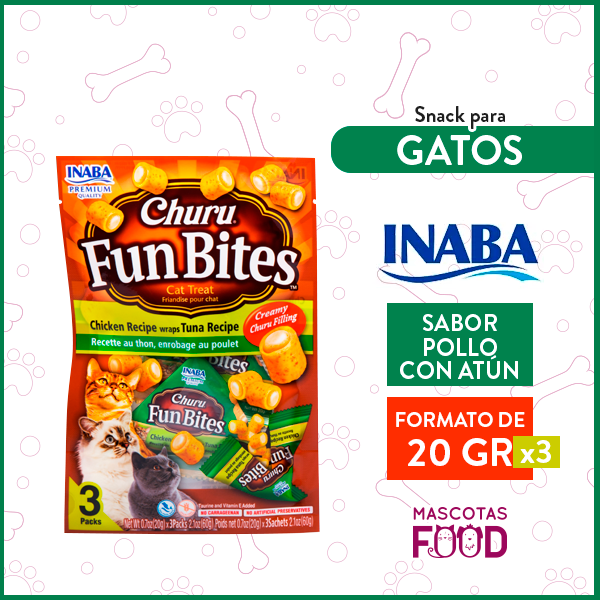 Churu Fun Bites para Gatos sabor Pollo y Atún 3 Unidades