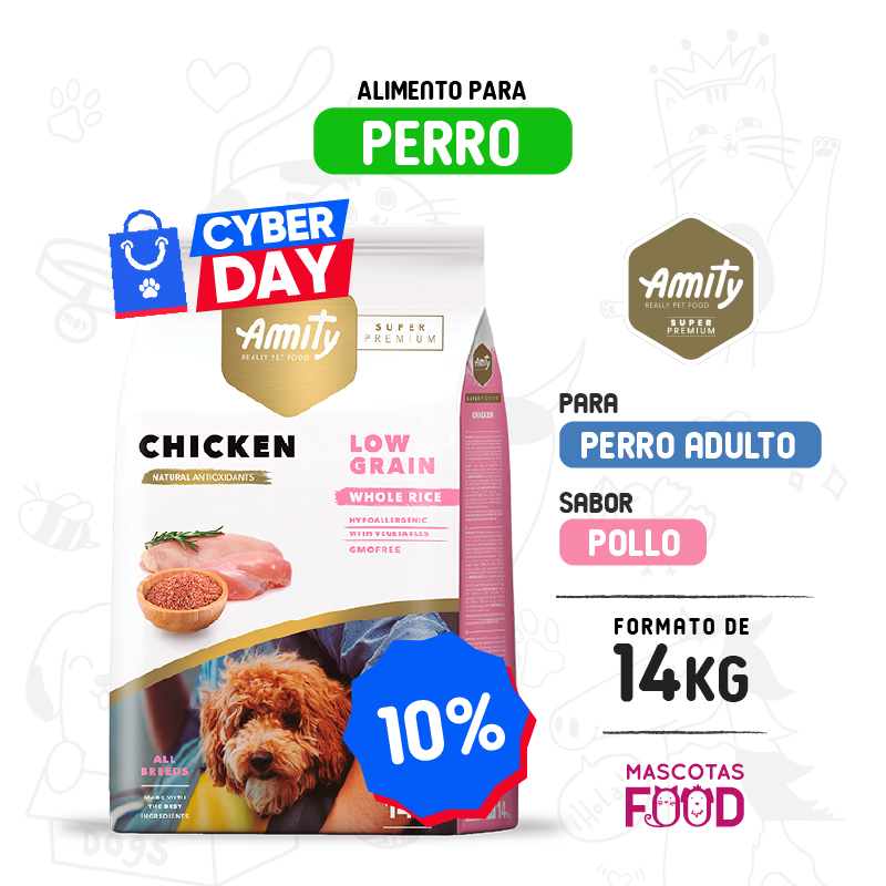 Amity SUPER Premium para perro Adulto sabor Pollo 14 KG