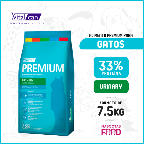 Vitalcan PREMIUM para Gatos cuidados urinarios 7.5 KG
