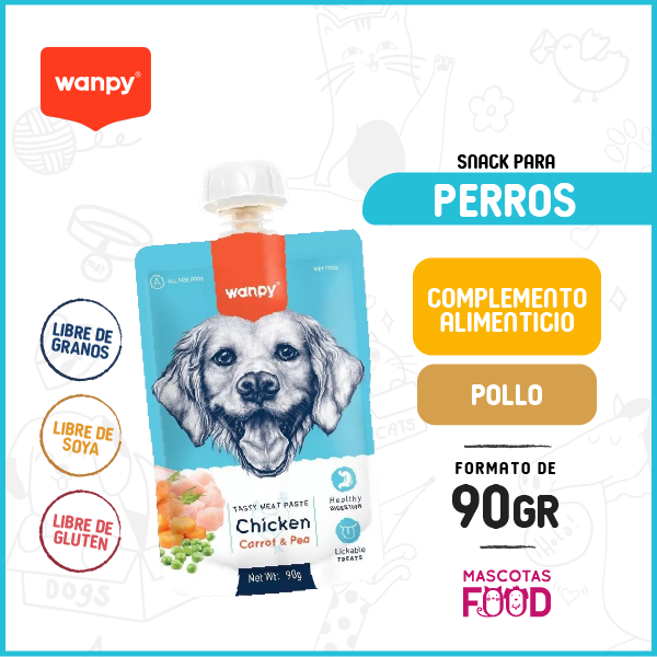 Compota para perros Wanpy sabor Pollo 90 GR