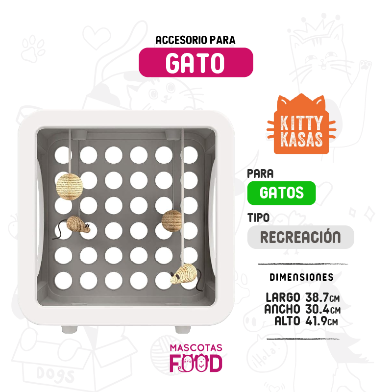 Kitty Kasas para Gato Zona de recreación Blanco