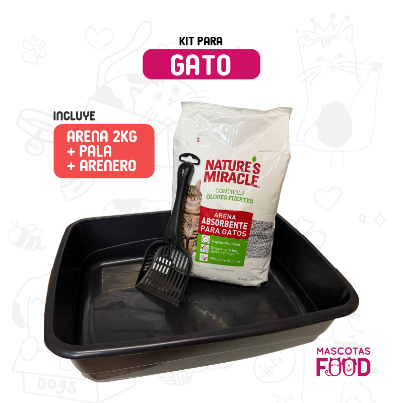 Kit arenero + palita + arena sanitaria 2 KG Nature's Miracle