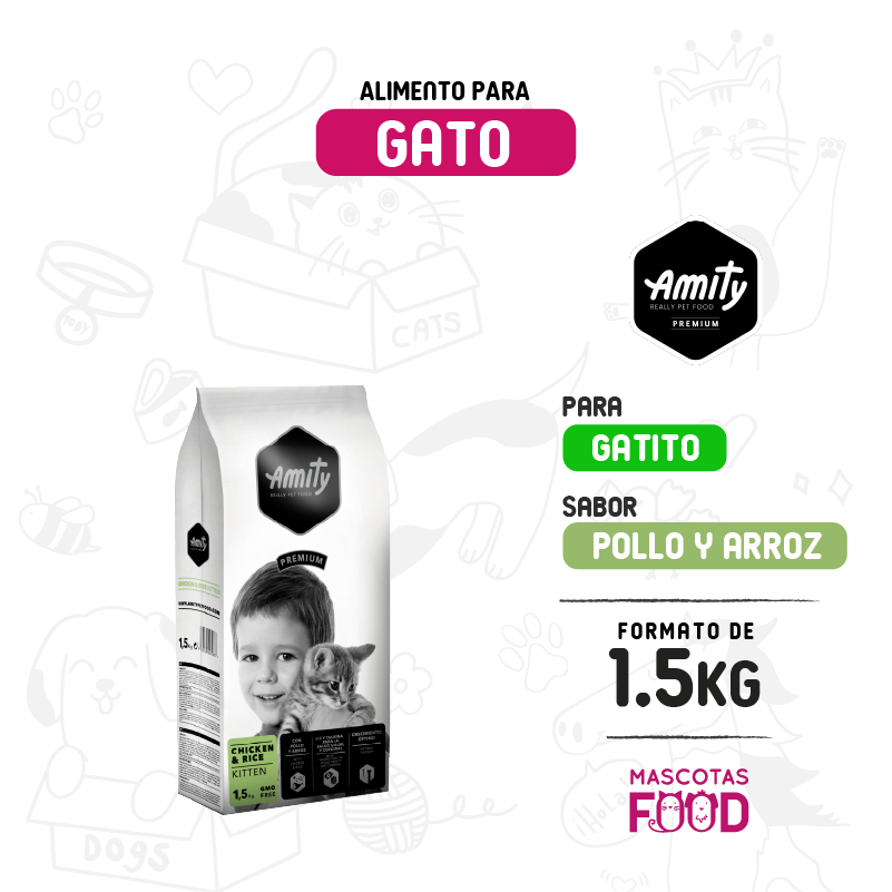 Amity Premium Gatito cachorro sabor Pollo 1.5 KG