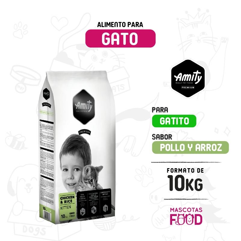 Amity Premium para Gatito cachorro sabor Pollo 10 KG